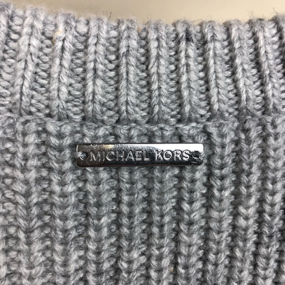 Michael Kors Ruffled Ribbed Sweater Dress Gray XXS - Picture 7 of 11